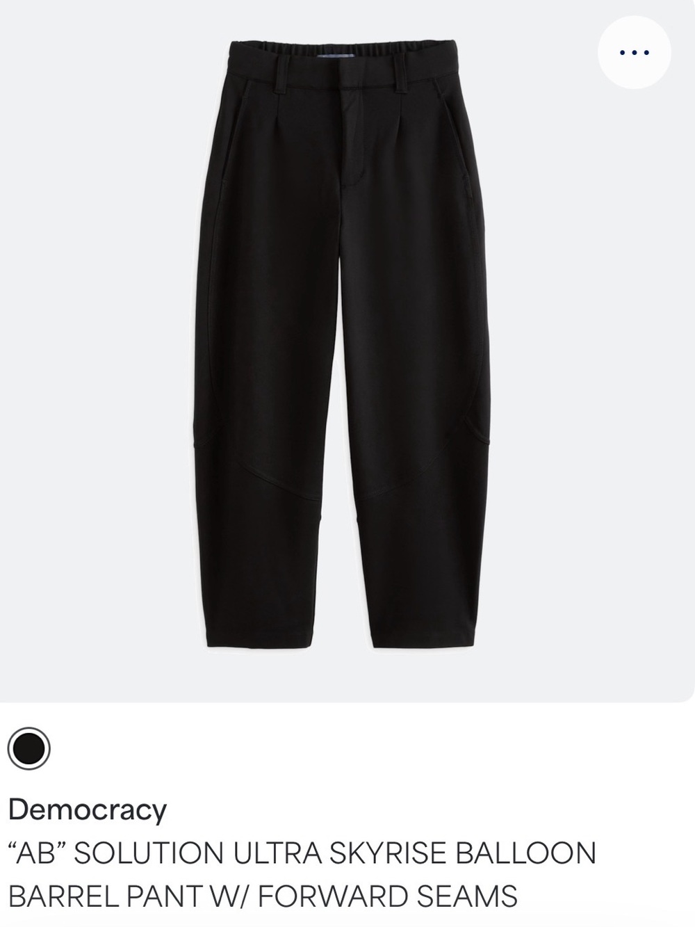 Democracy Women’s Black Balloon Barrel Trouser